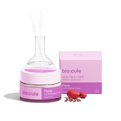 Biocule Plump Lip Plumping Cream for Soft, Plump & Glowing Lips with Vitamin A, Vitamin C & Vitamin E from Rosehip & Grapeseed