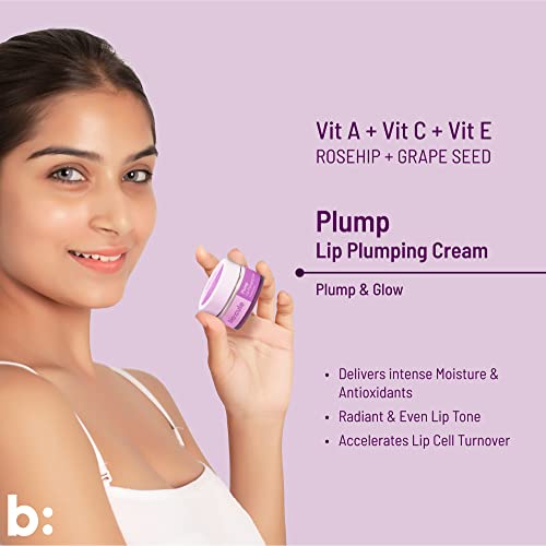 Biocule Plump Lip Plumping Cream for Soft, Plump & Glowing Lips with Vitamin A, Vitamin C & Vitamin E from Rosehip & Grapeseed