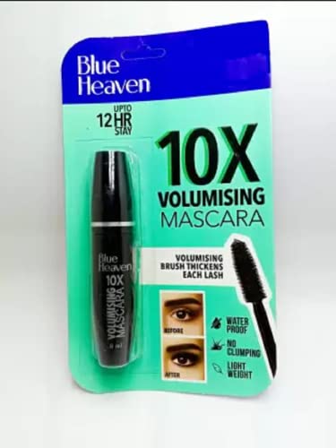 Blue Heaven 10X Volumising Mascara Water Proof Upto 12HR Stay, Black