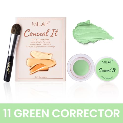 Milap Conceal It Pot Concealer, Enriched With Vitamin E & SPF 15, Shade-Green Corrector