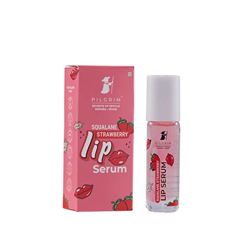 Pilgrim Squalane Glossy Lip Serum (Strawberry) With Roll On For Visibly Plump Lips