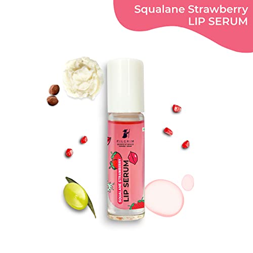 Pilgrim Squalane Glossy Lip Serum (Strawberry) With Roll On For Visibly Plump Lips