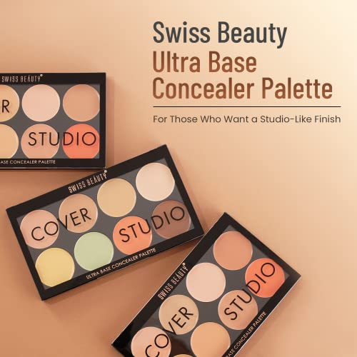 Swiss Beauty Ultra Base Concealer Palette, Light Weight Multi-Purpose Concealer Color Corrector Palette, Shade-01