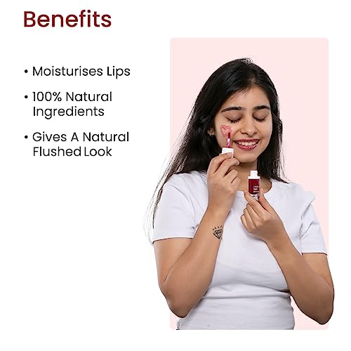 Earth Rhythm Lip and Cheek Tint with Goodness of Pomegranate & Grape Seed Extract, Nourishes & Hydrates Dry Chapped Lips, Blush & Eyeshadow for Women, Brandy