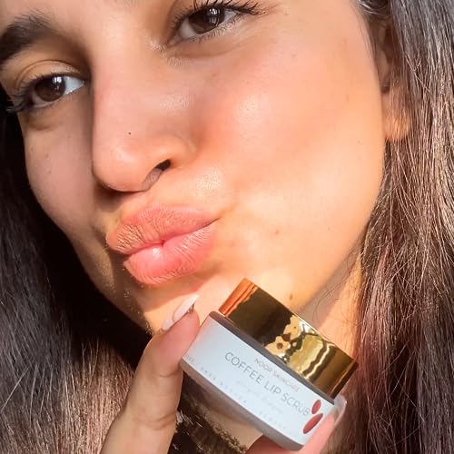 Noor skincare Coffee Lip Scrub - 100% Organic, for Dark Lips to Lighten Pink Lightening and Pigmentation Remover Lip care