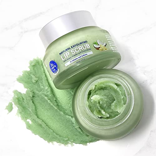 The Moms Co Exfoliating Lip Scrub for Women & Men Lightening and Brightening Dark Lips with Sugar Powder & Cocoa Butter