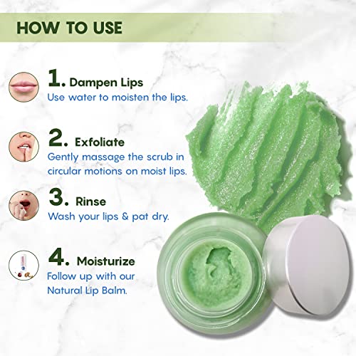 The Moms Co Exfoliating Lip Scrub for Women & Men Lightening and Brightening Dark Lips with Sugar Powder & Cocoa Butter