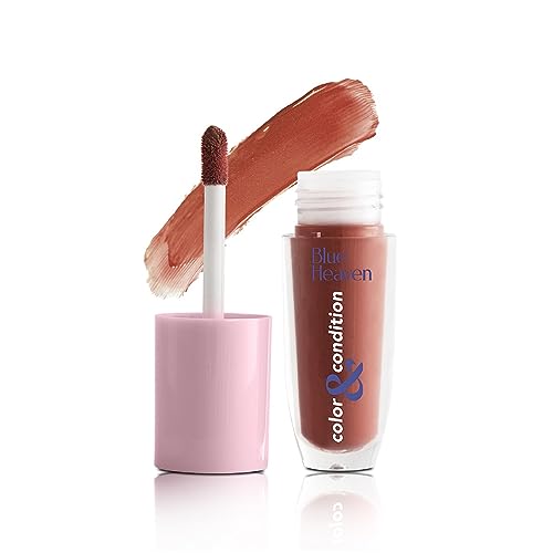 Blue Heaven Color & Condition tinted lip oil for women, Glazed Brown