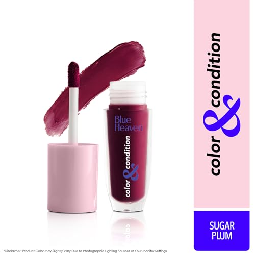Blue Heaven Color & Condition tinted lip oil for women, Sugar Plum
