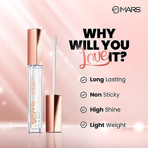 MARS Clear Quartz Lip Gloss for Women, Hydrating & High Shine
