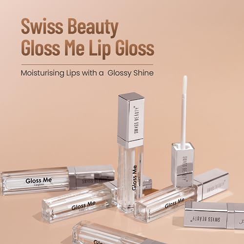 Swiss Beauty Gloss Me Lip Gloss, Lightweight Glossy Finish with Jojoba Oil & Glycerine, White
