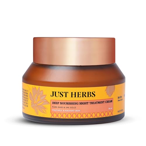 Just Herbs Pure Ghee & 24K Gold Deep Nourishing Night Treatment Cream, 50 ml
