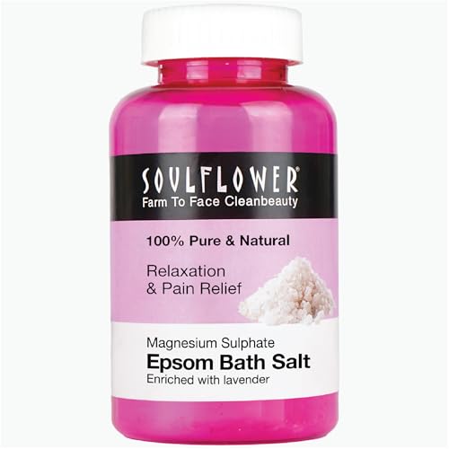 Soulflower Epsom Salt Crystal For Bath, Body Detox, Aura, Swelling & Soreness (Pack Of 1)