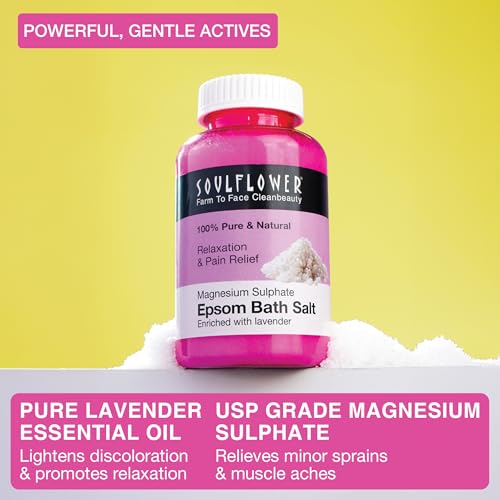 Soulflower Epsom Salt Crystal For Bath, Body Detox, Aura, Swelling & Soreness (Pack Of 1)