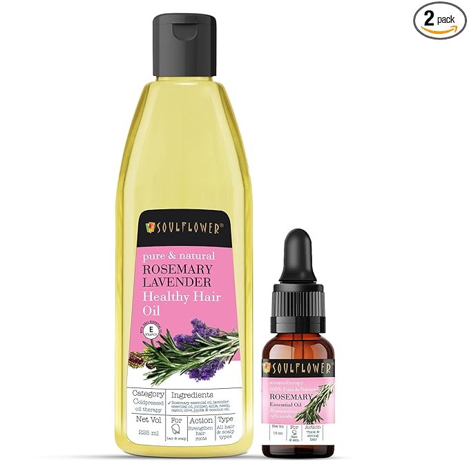 Soulflower Rosemary Essential Oil & Rosemary Lavende