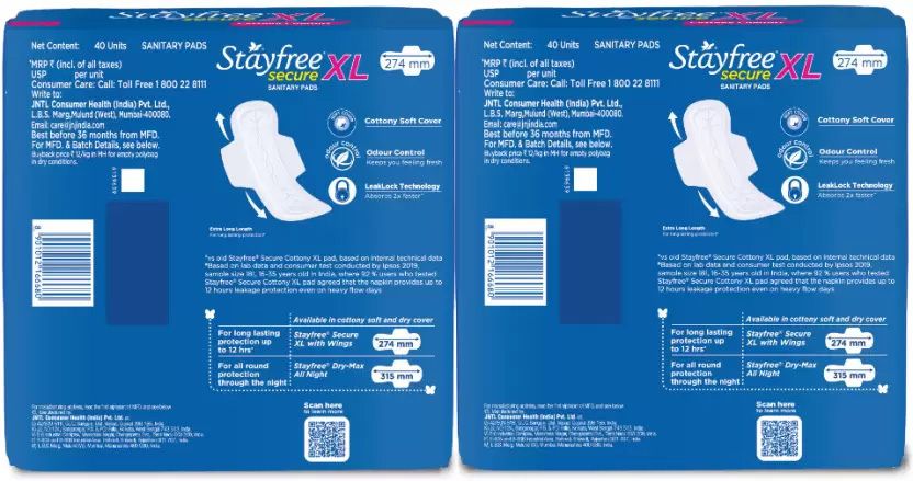 Stayfree Secure Xl Cottony Cover Sanitary Pad (Pack Of 80) Combo Pack Sanitary Pad