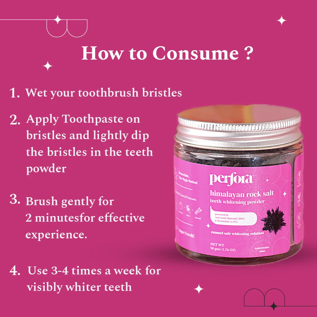 Perforacare Charcoal Teeth Whitening Powder (Pack of 2)