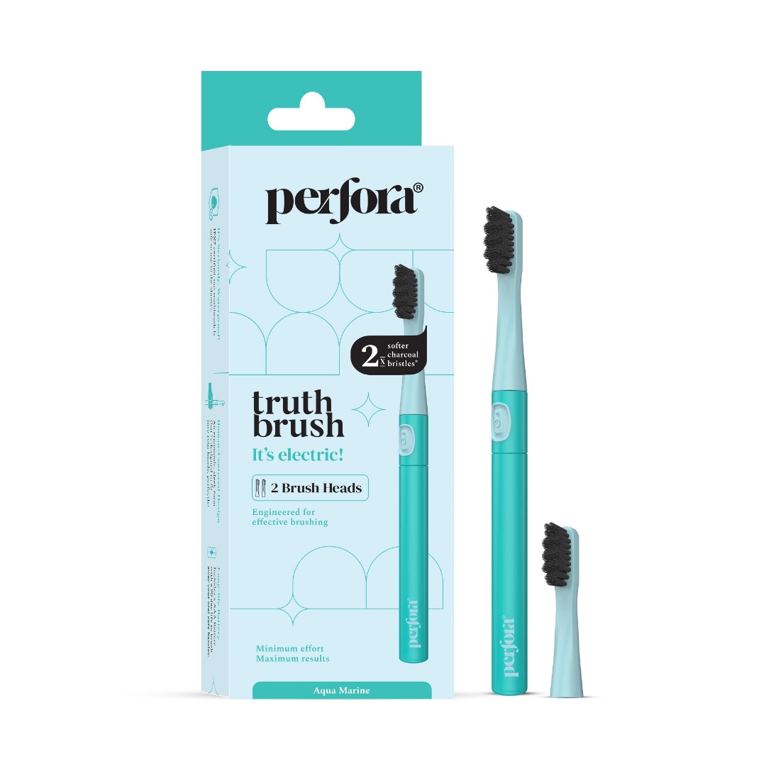 Perforacare Electric Toothbrush - M001 - Battery Operated - Aqua Marine