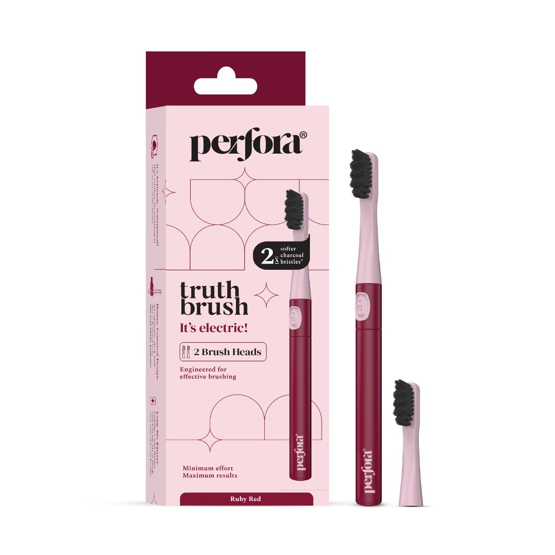 Perforacare Electric Toothbrush - M001 - Battery Operated - Ruby Red