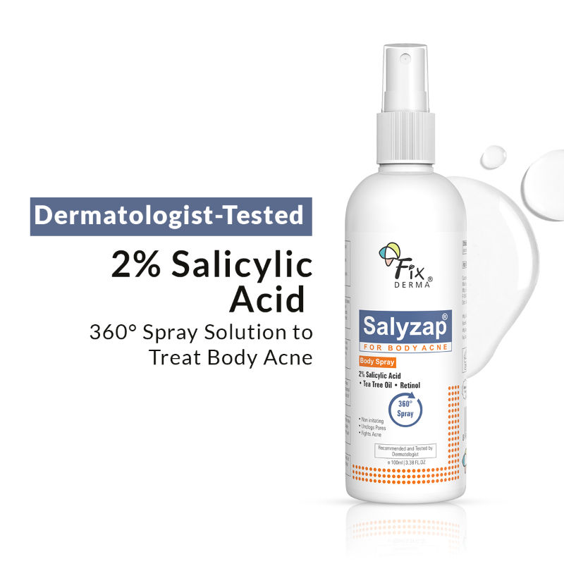 FIXDERMA Salyzap Spray For Body Acne | Dermatologist FIXDERMA Salyzap Spray For Body Acne | Dermatologist