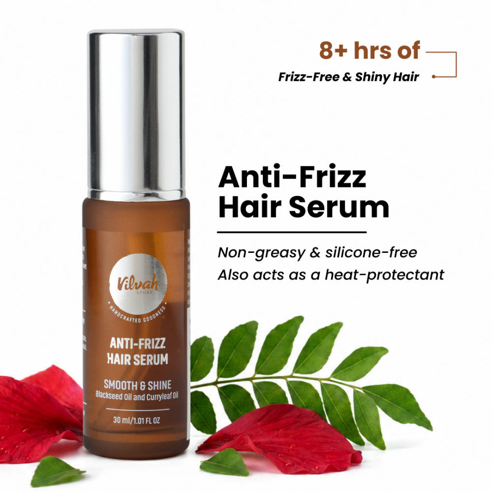 Vilvah Anti-Frizz Hair Serum | Tames Frizz & Flyaway