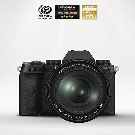 Fujifilm X-S10 Mirrorless Camera Body with XF16-80mm Lens APS-C X-Trans CMOS 4 Sensor