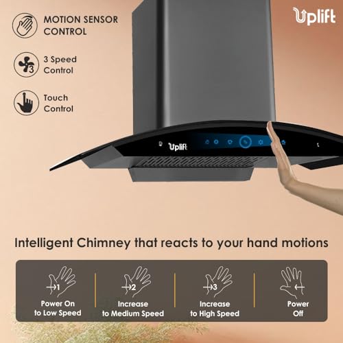 Uplift 90 cm 1550 CMH Filterless Autoclean Silent Kitchen Chimney