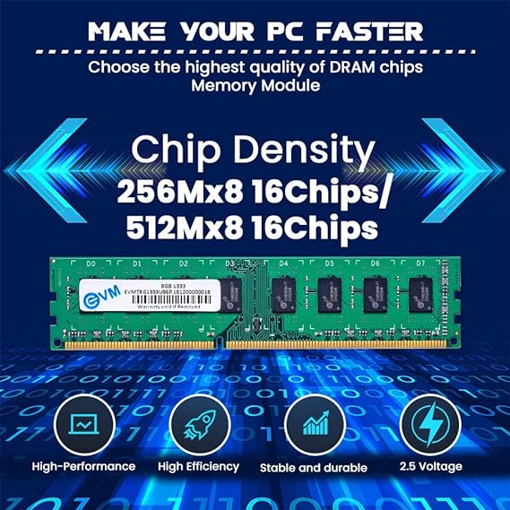 EVM 8GB DDR3 Desktop RAM 1333MHz Long DIMM Memory