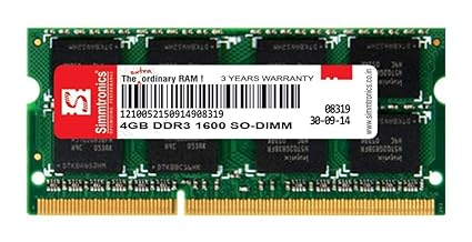 Simmtronics 4GB DDR3 1600 Mhz Laptop RAM