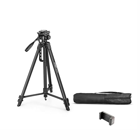 Digitek (DTR 550 LW) 67 Inch Foldable Tripod Stand with Phone Holder & 360° Ball Head