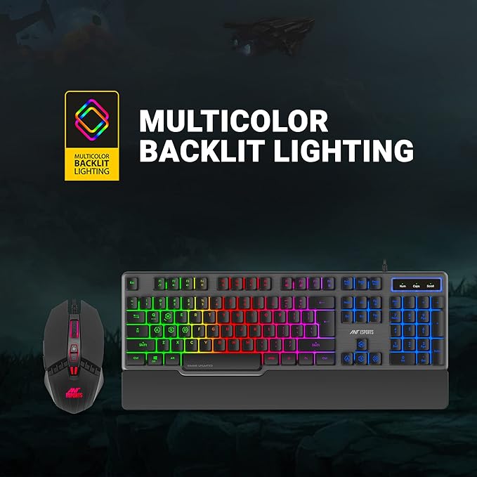 Ant Esports KM500 Pro Backlit Wired Gaming Membrane Keyboard-19 Anti GhostingKeys