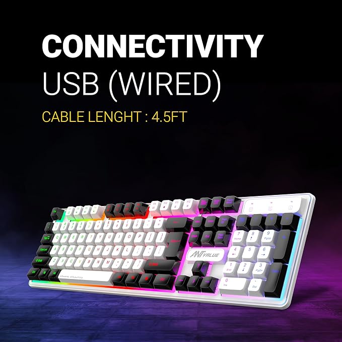Ant Esports MK 1700 Wired Membrane Gaming Keyboard with Backlit RGB LED