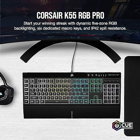 Corsair K55 RGB PRO Wired USB Gaming Keyboard