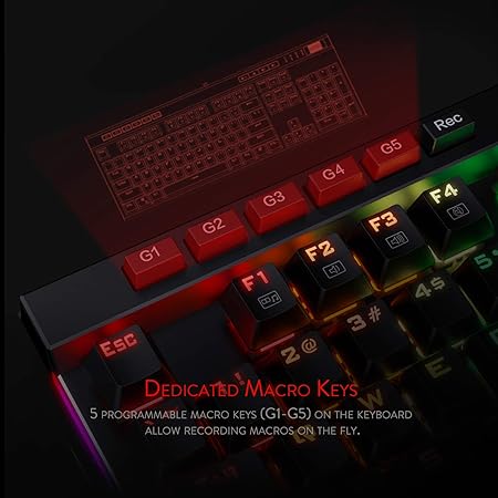 Redragon K580 VATA RGB USB LED Backlit Wired Mechanical Gaming Keyboard