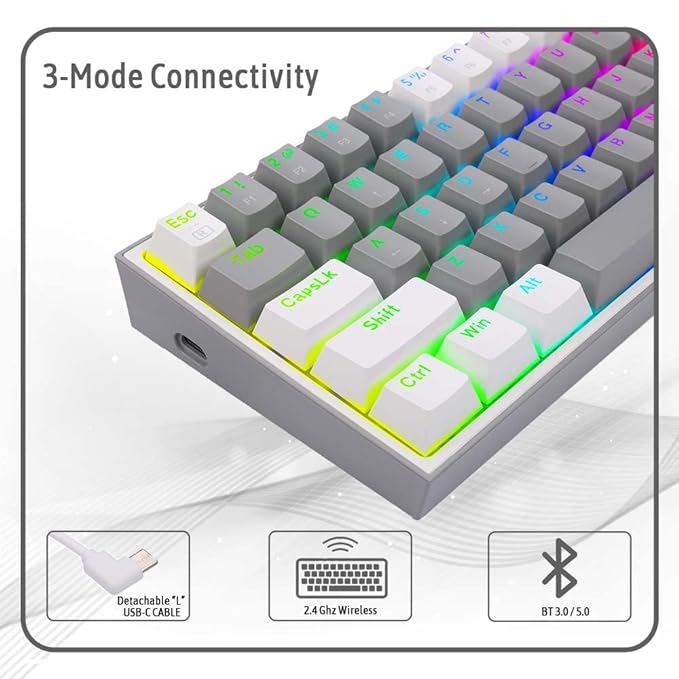 Redragon K616 Fizz PRO 3-Mode Wired and Wireless Keyboard