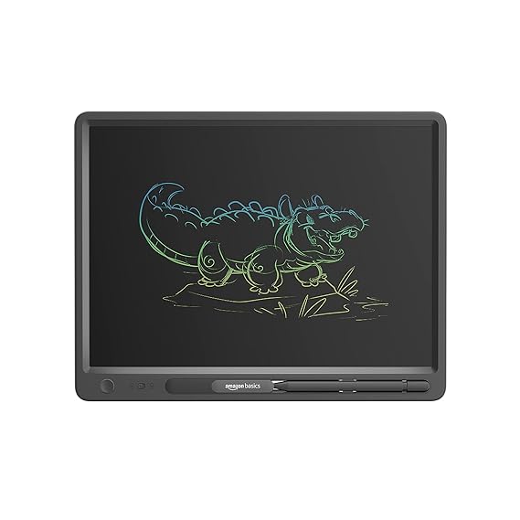 Amazon Basics Writing Tablet with 15-inch rainbow colour LCD screen and Stylus Pen