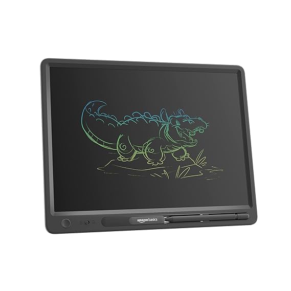 Amazon Basics Writing Tablet with 15-inch rainbow colour LCD screen and Stylus Pen
