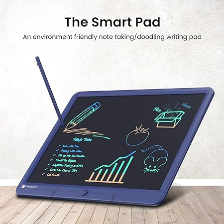 Portronics Ruffpad 15M 15Inch Re-Writable Multicolor LCD Writing Pad with Smart Lock