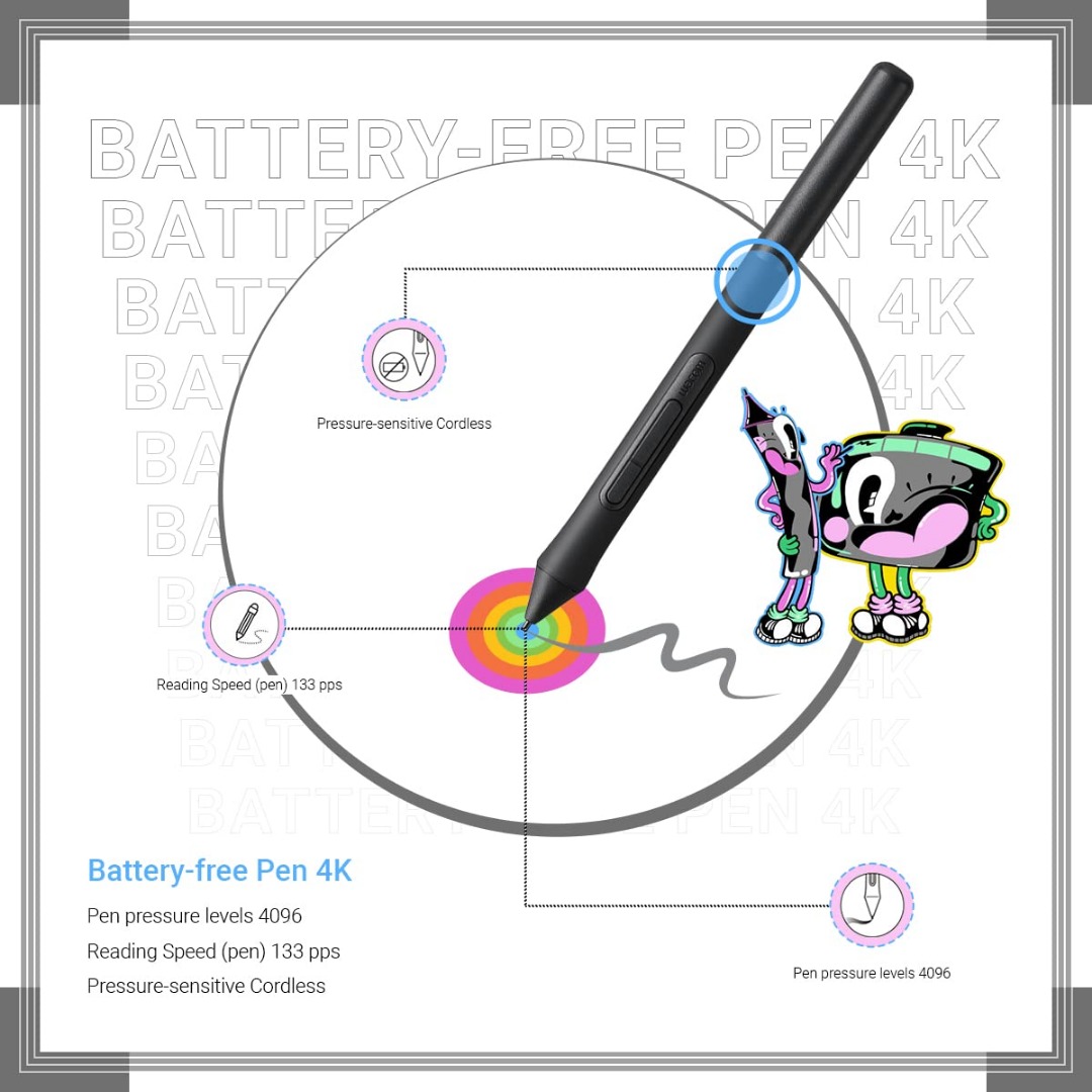 Wacom Intuos Bluetooth CTL-4100WL/K0-CX Digital Graphics Pen Tablet