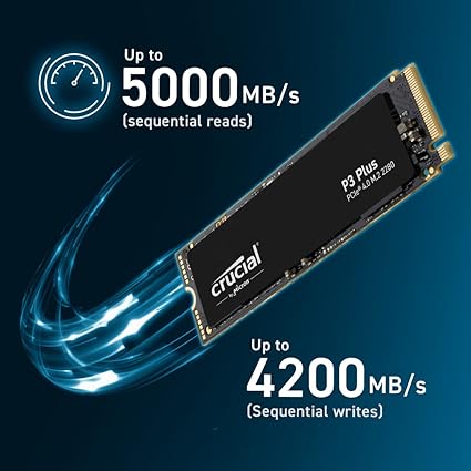 Crucial P3 Plus PCIe 4.0 3D NAND NVMe M.2 Solid State Drive