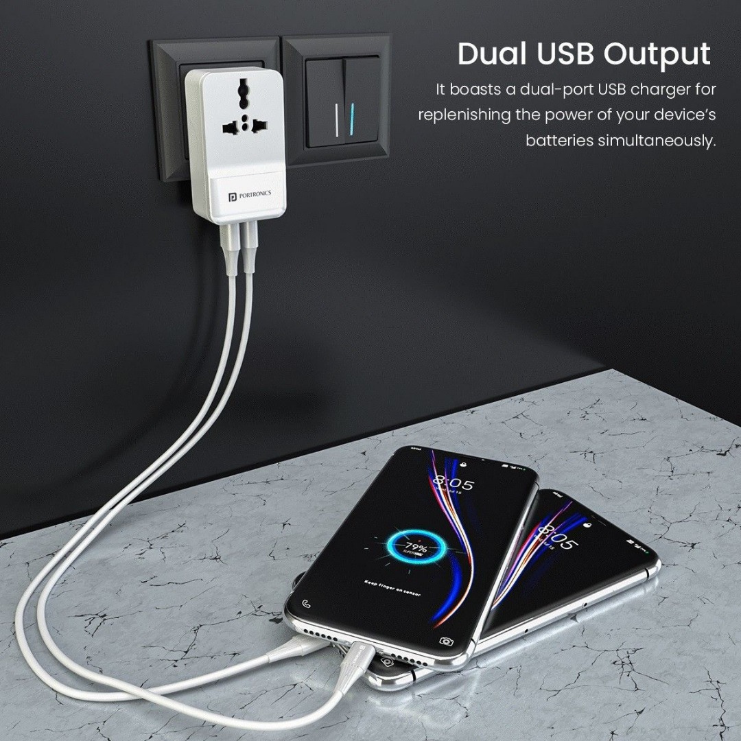 Portronics 18 W Quick Charge 3.4 A Wall Charger for Mobile