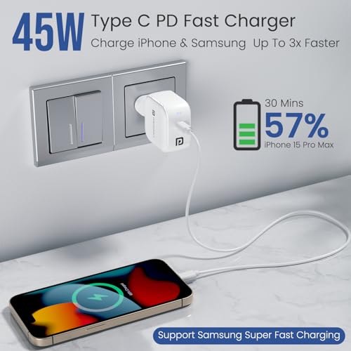 Portronics 45W Adapto 45C Type C SuperFast Charger Adaptor with Type C Cable
