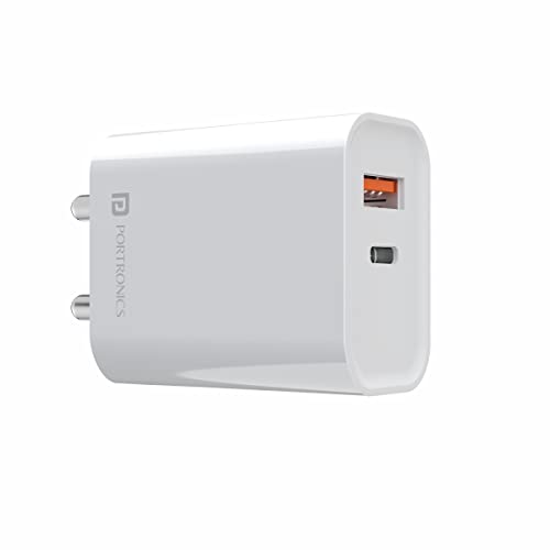 Portronics Adapto 45 22.5W Max Output USB & Type-C D Portronics Adapto 45 22.5W Max Output USB & Type-C D