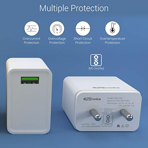 Portronics Adapto 65C 65W Type C PD Super Fast Charger Adaptor for Laptop, Smartphone, iPads & Tablets