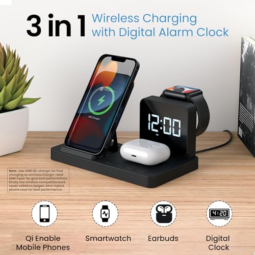 Portronics Bella 15 W 3 in 1 Wireless Charger for iPhones  and Apple Watch Series