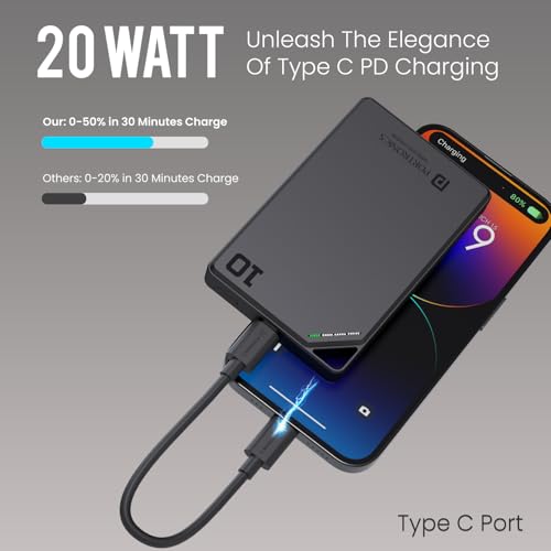 Portronics Boosty 10K 10000mAh 15W Wireless Magnetic Fast Charging Nano Powerbank