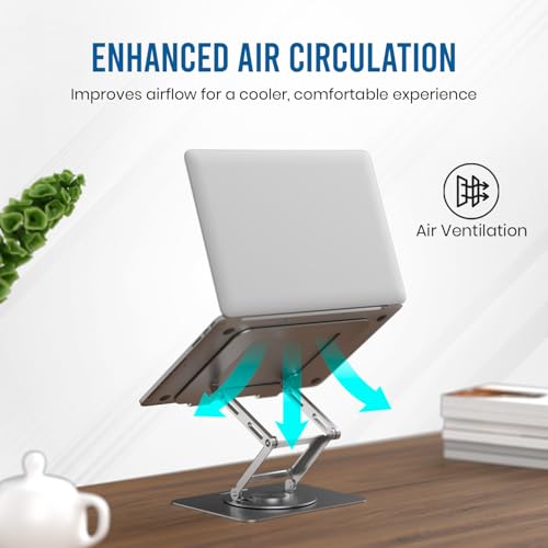 Portronics My Buddy K11 Pro Metal Laptop Stand with 360° Rotation,10 Kgs Max Weight for Laptops & MacBook