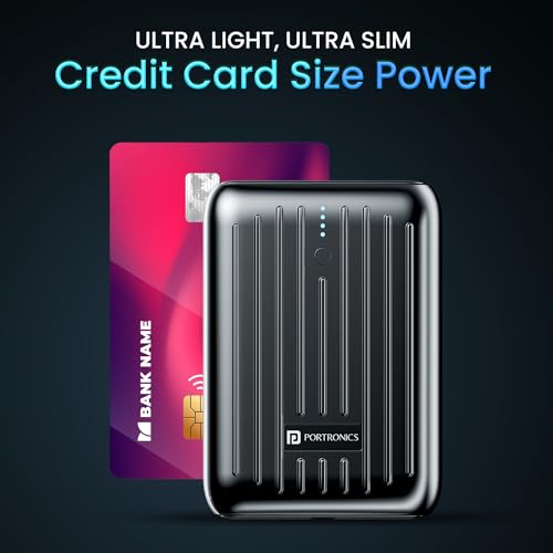 Portronics Zapcell 10k 10000mAh 22.5W Pocket Size Nano Powerbank with Compact and Light Weight Design