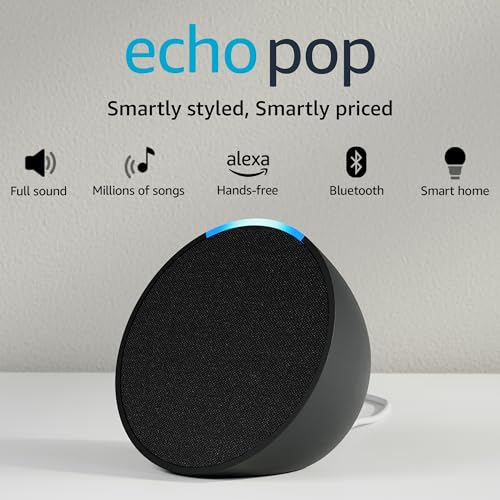 Amazon Echo Pop| Smart speaker with Alexa and Blueto