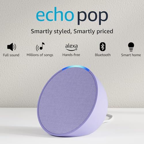 Amazon Echo Pop| Smart speaker with Alexa and Blueto